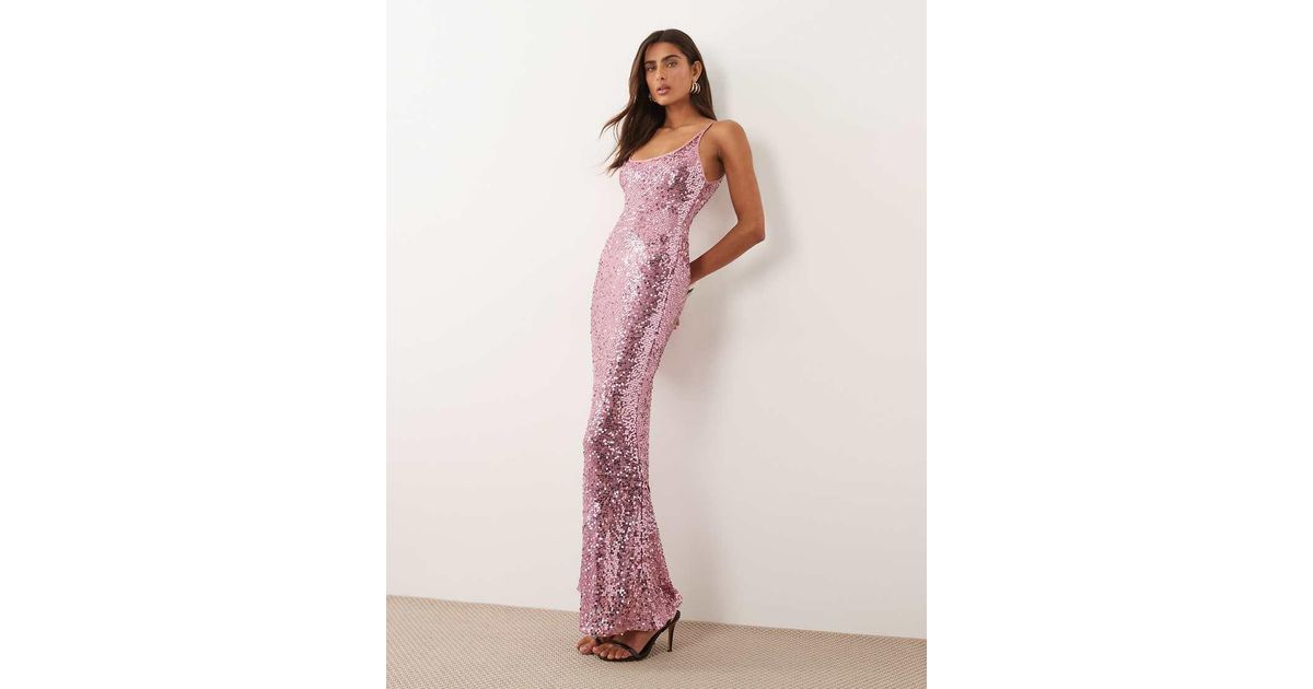 asos scatter sequin dress Asos Knot Kimono Dress ASOS Scatter Sequin Knot Front Kimono Maxi Dress In Brown Lyst