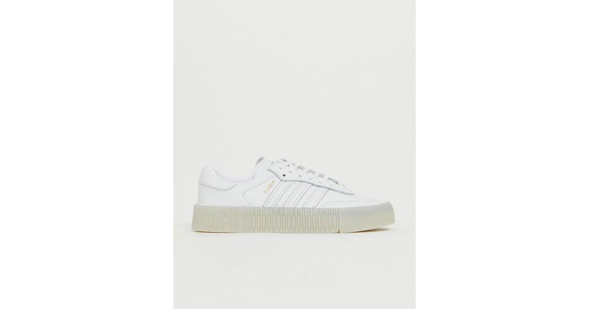 adidas Originals Leather Samba Rose Trainers In Triple White - Lyst