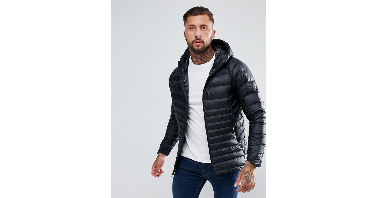 Nike Down Filled Jacket With Hood In Black 866027 010 for Men Lyst Australia