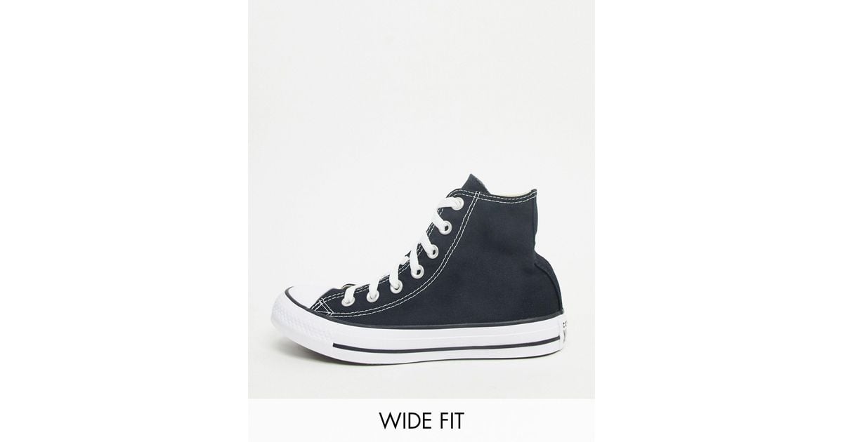Converse Wide Fit Chuck Taylor All Star Hi Trainers in Black