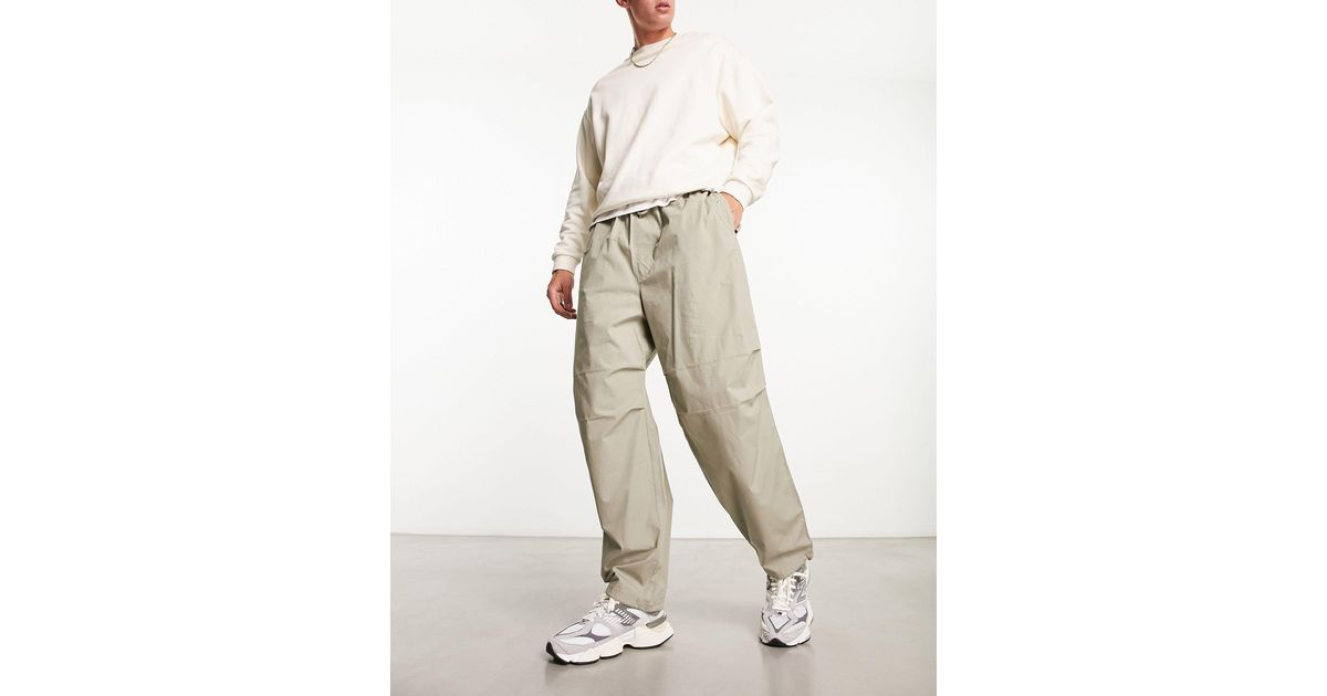 Pull&Bear Parachute Trouser in Natural for Men Lyst