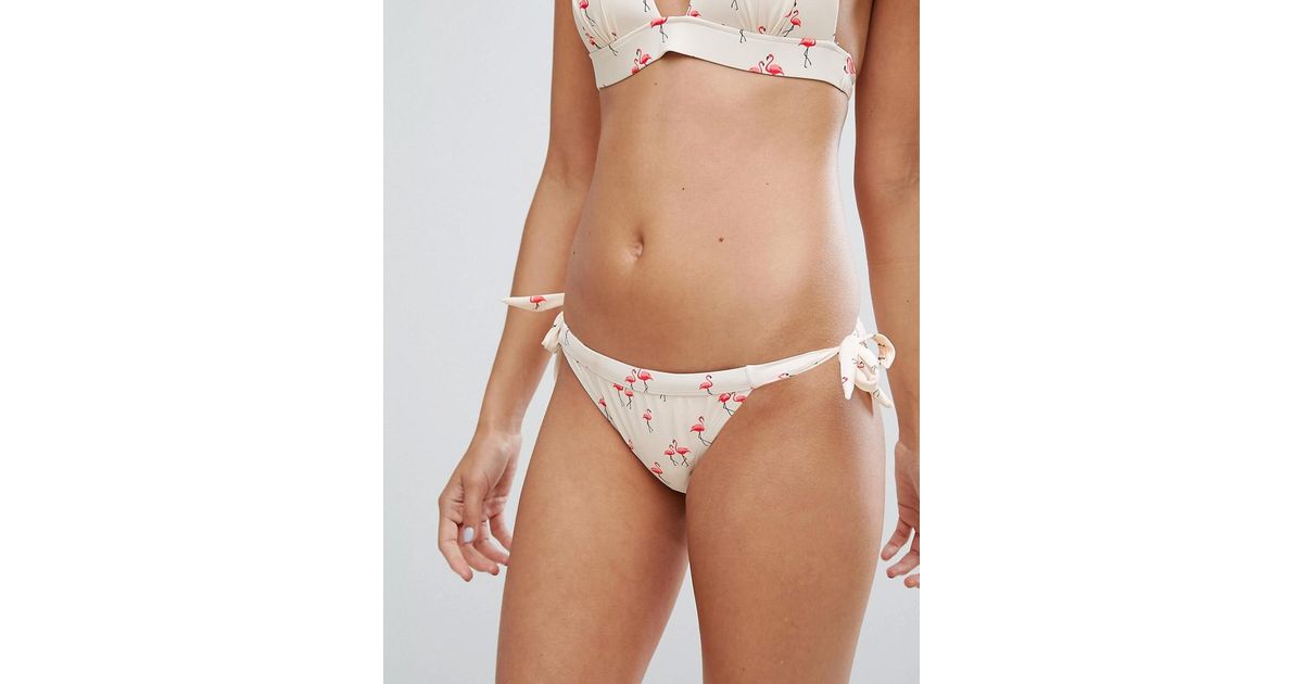 Oasis Synthetic Printed Flamingo Bikini Bottom in Orange - Lyst