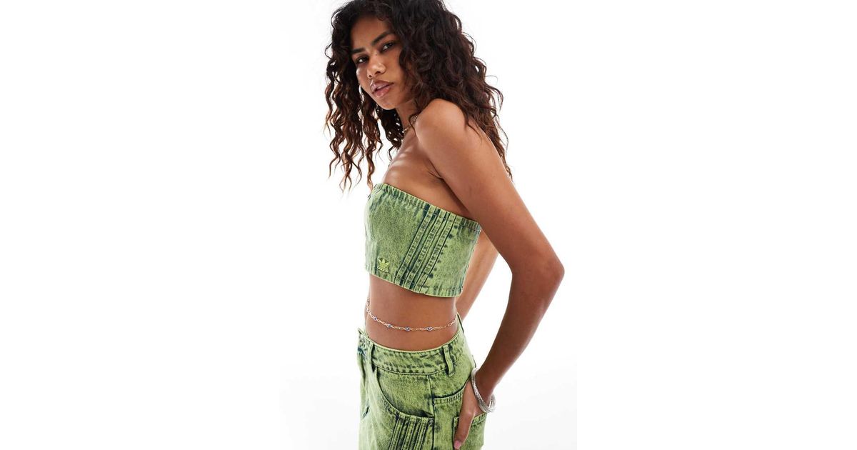 ◆adidas◆ ADILENIUM 2 Washed Denim Tube Top Lime JM9281 Top Tubo Jeans Adilenium Season 2 Lavado - Verde adidas