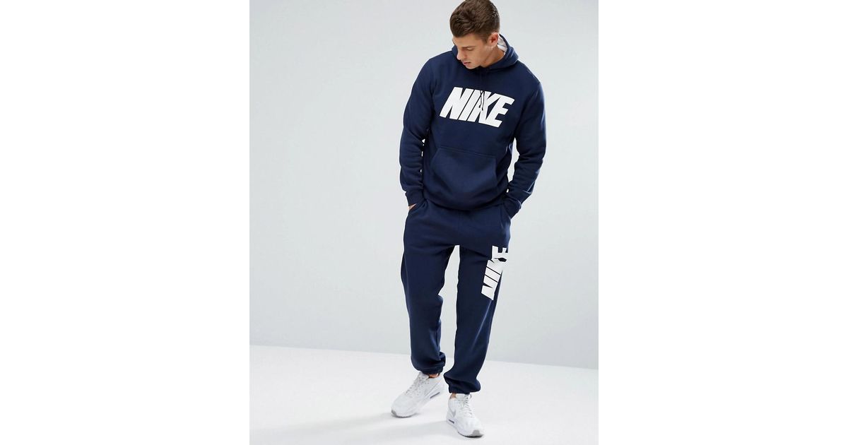 nike navy fleece tracksuit