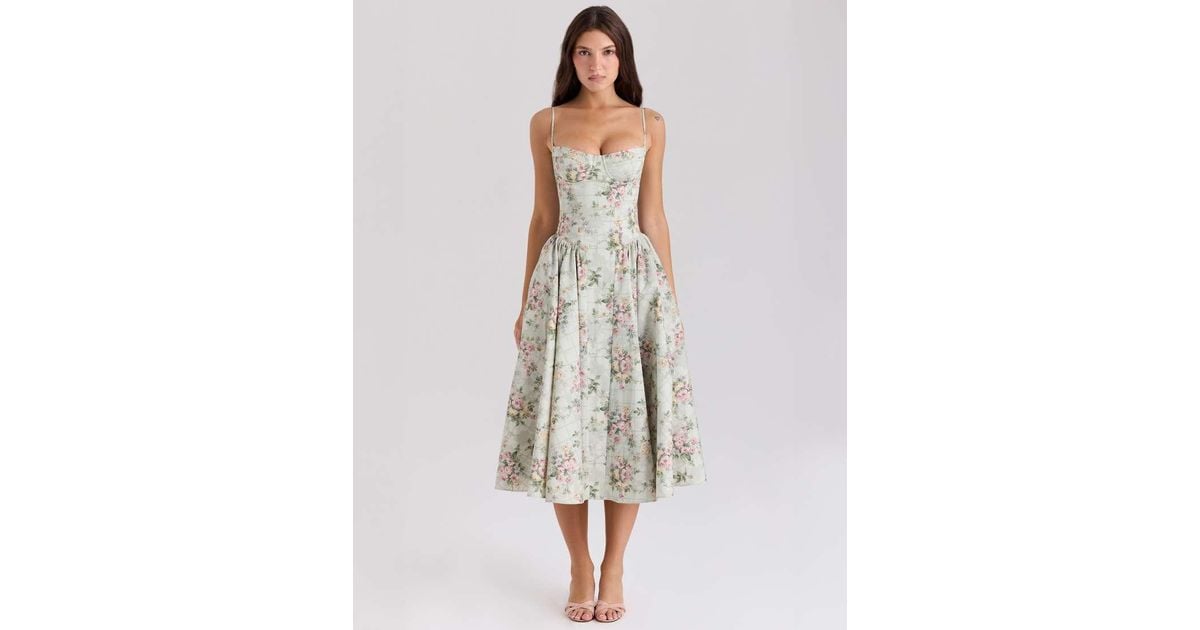 House Of Cb Samaria Corset Midi Dress in White | Lyst UK