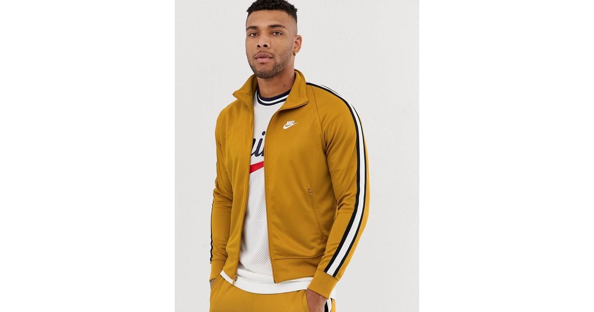 Nike Tribute Logo Track Jacket Gold in Yellow for Men | Lyst