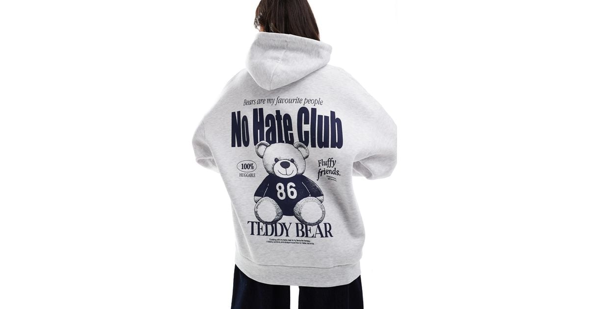 Grey Sweat Capuche Stradivarius Sweat à Capuche à Motif Ours