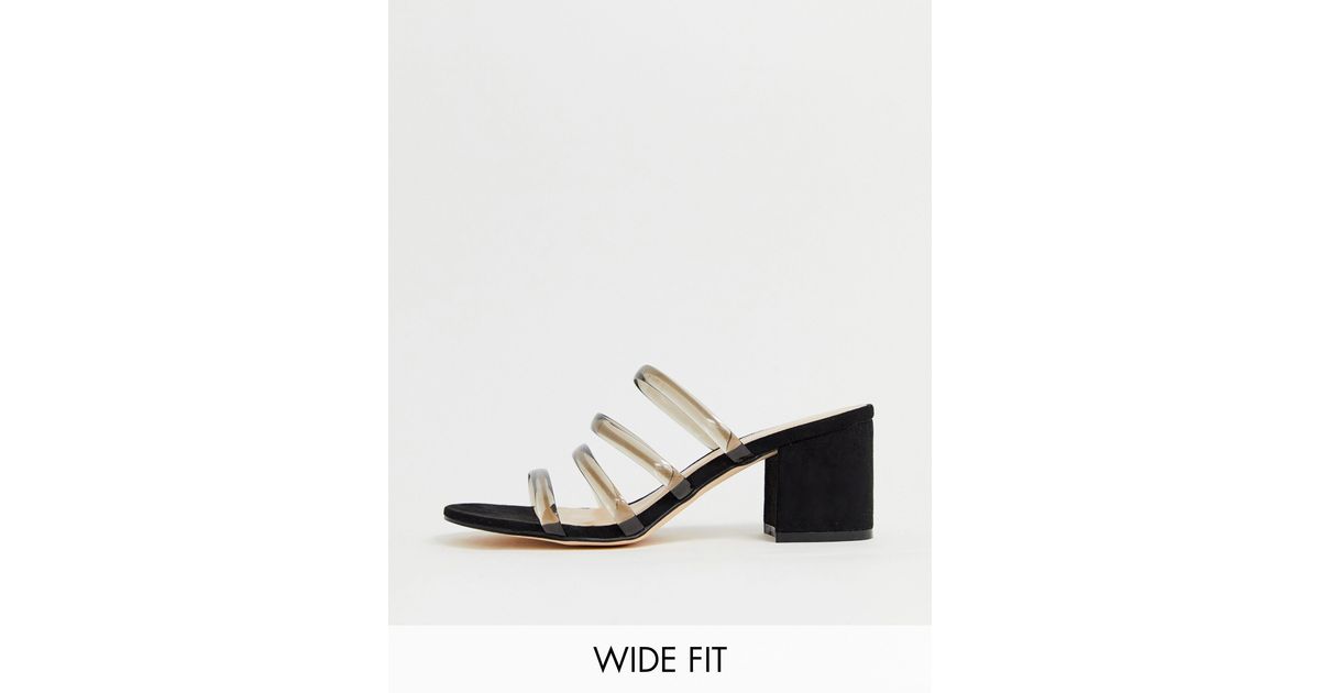 clear strap wide fit heels