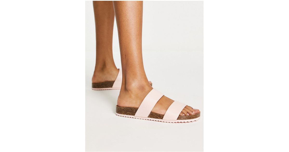 pink footbed sandals