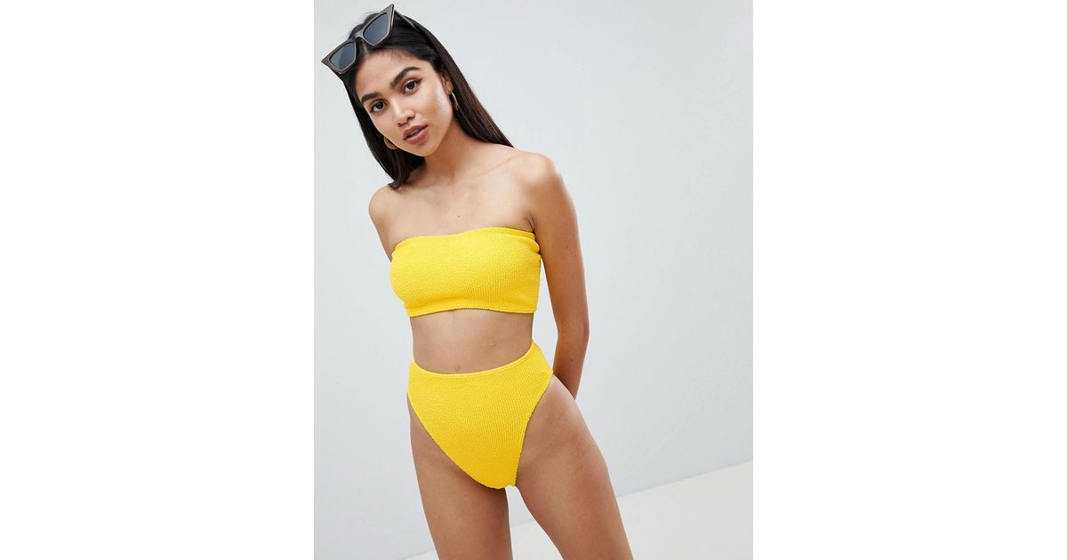 crinkle high waisted bikini bottoms