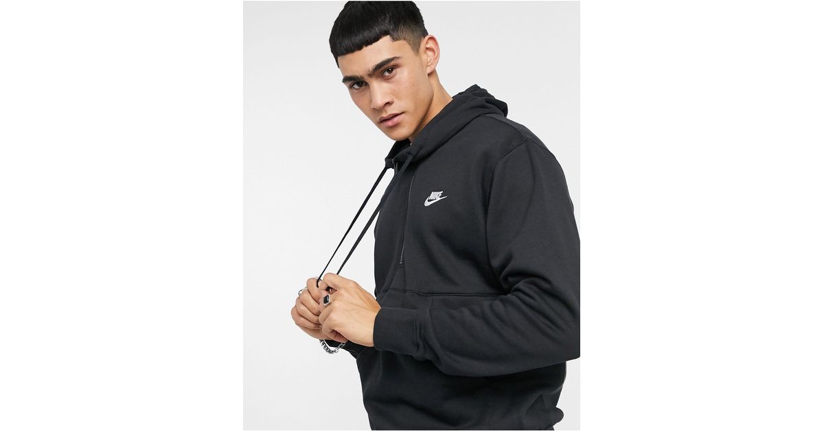 Nike Club Half-zip Hoodie in Black for Men | Lyst Australia