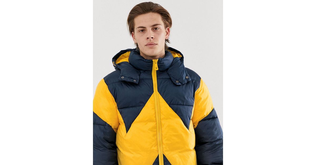 wrangler blue & yellow padded jacket