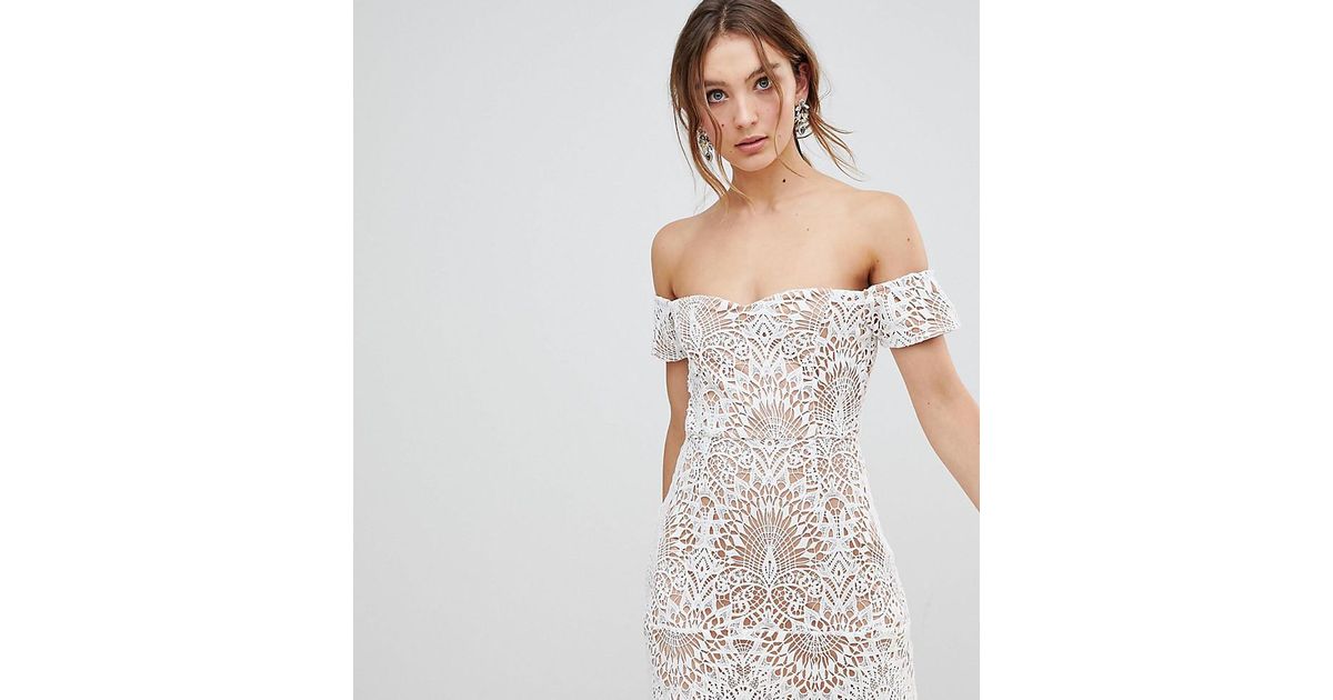white lace bardot