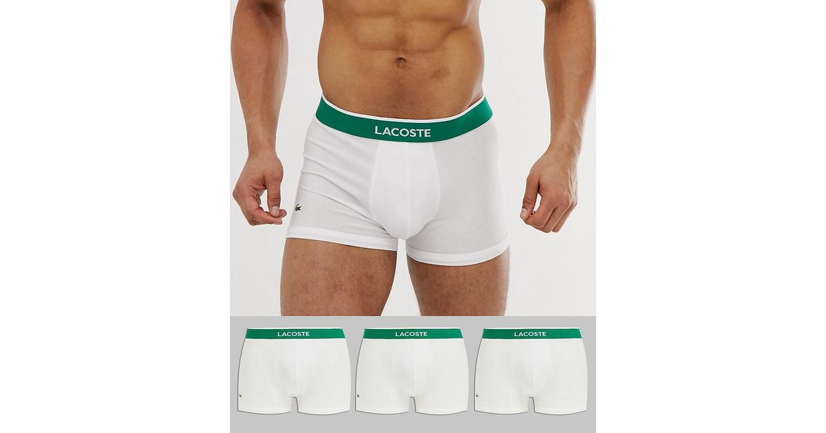 Lacoste Colours Core - Set Van 3 Boxershorts In Wit in het Wit voor heren -  Lyst