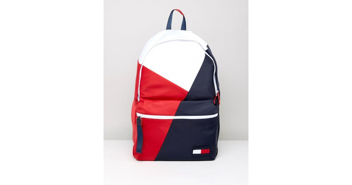 Tommy Hilfiger Canvas Retro Logo Backpack in Blue | Lyst
