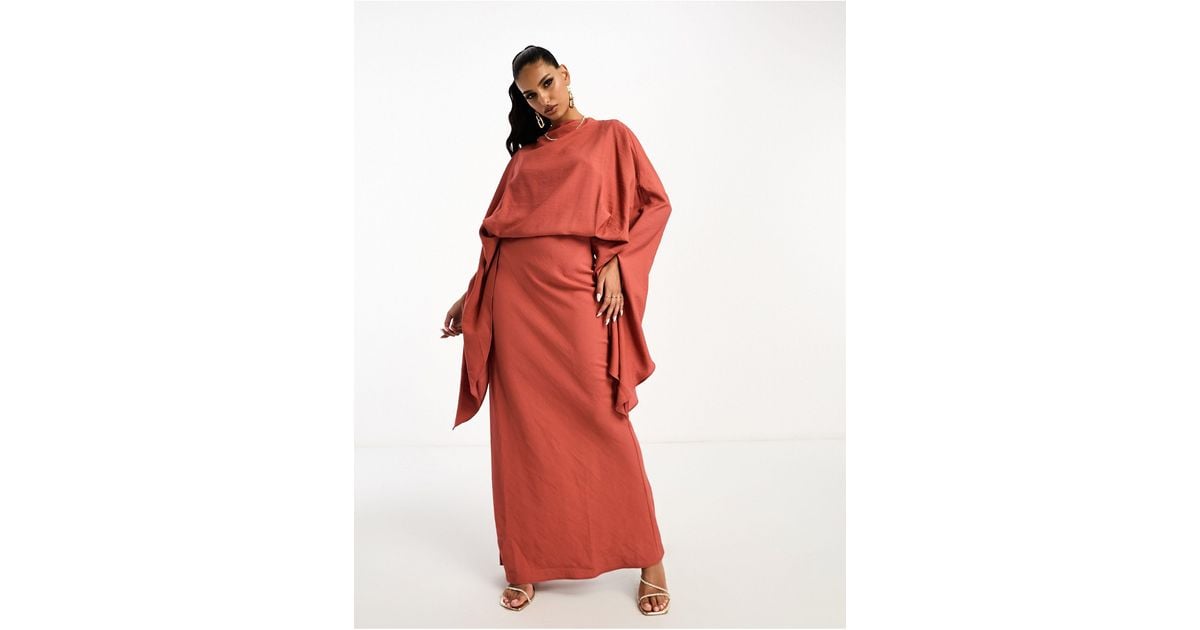 Robe longue superpos e d lav e rouille ASOS en coloris Rouge Lyst
