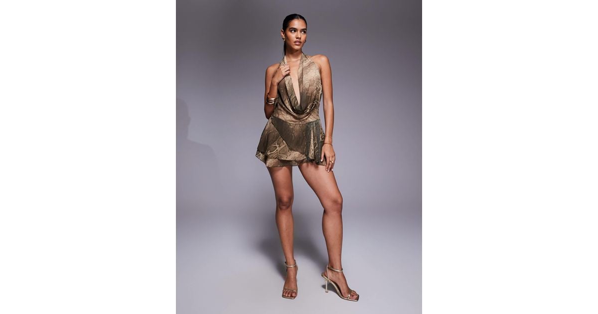 I.AM.GIA Rosanna Georgette Chiffon Plunge Cowl Halterneck Low Back Mini Dress | Lyst I.AM.GIA Rosanna Georgette Chiffon Plunge Cowl Halterneck Low Back Mini Dress | Lyst