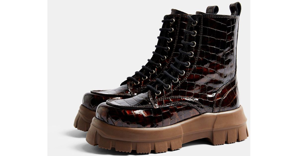 topshop ava platform combat boot
