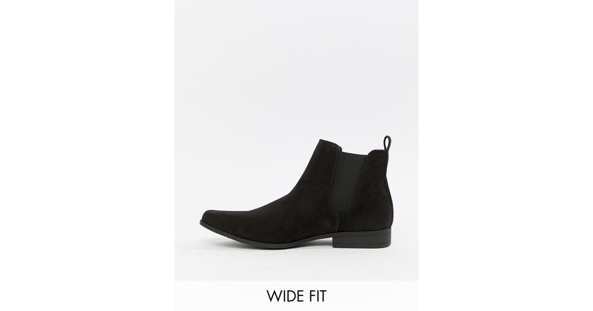 ASOS Wide Fit Chelsea Boots in Black 