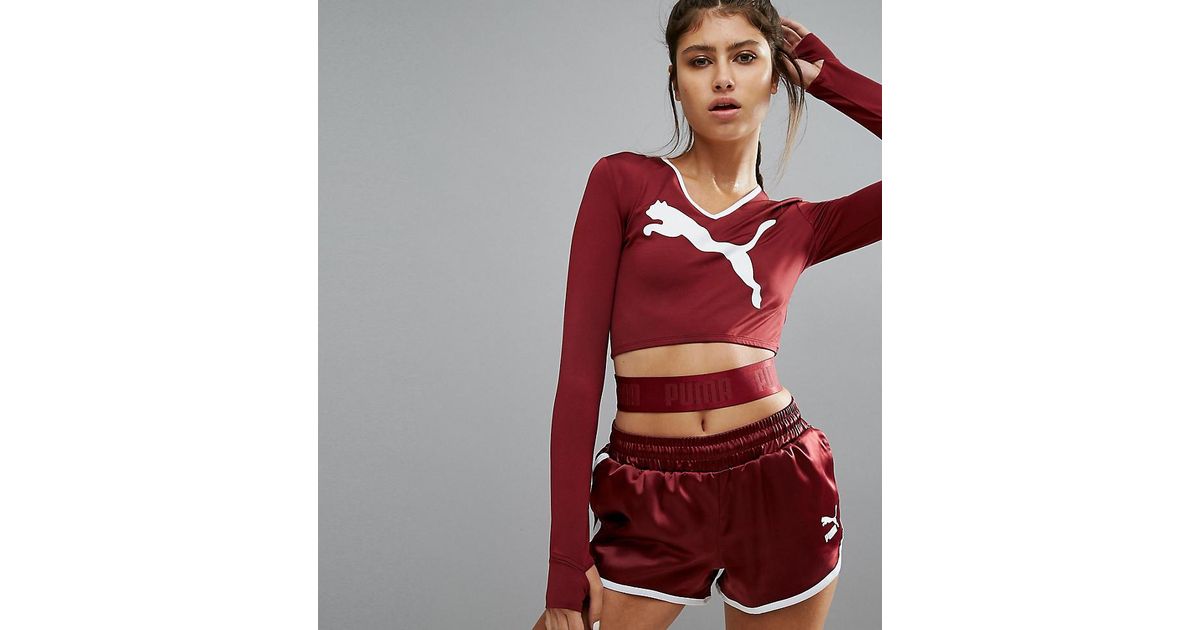 puma red crop top