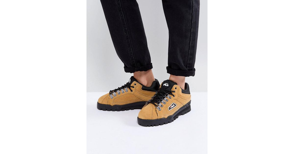 mustard fila trainers