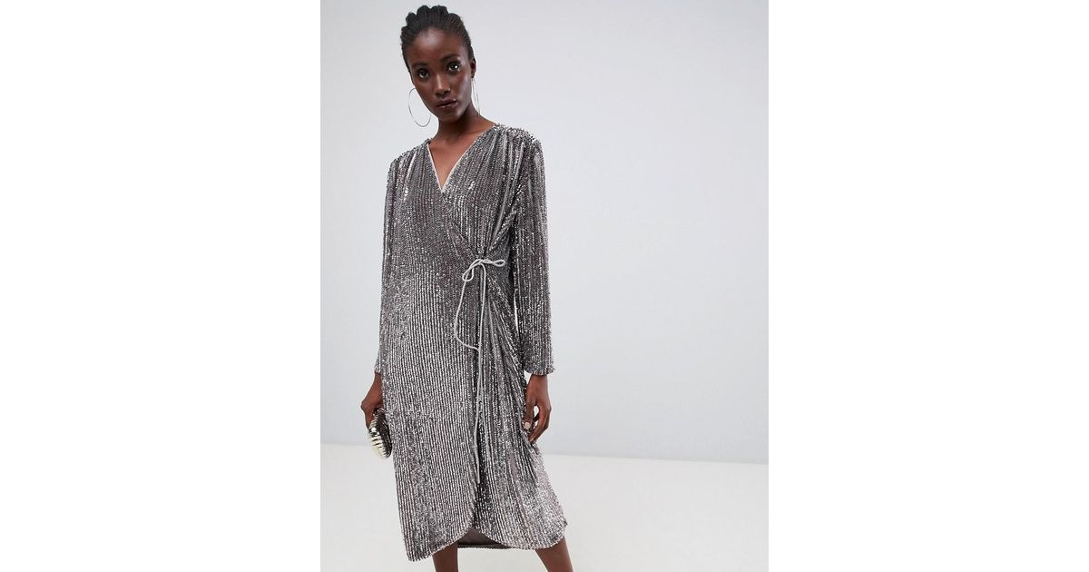 robe portefeuille sequin