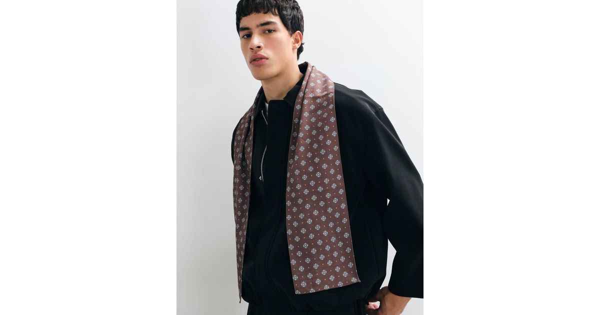 ASOS Vintage Print Smoking Scarf in Blue for Men | Lyst