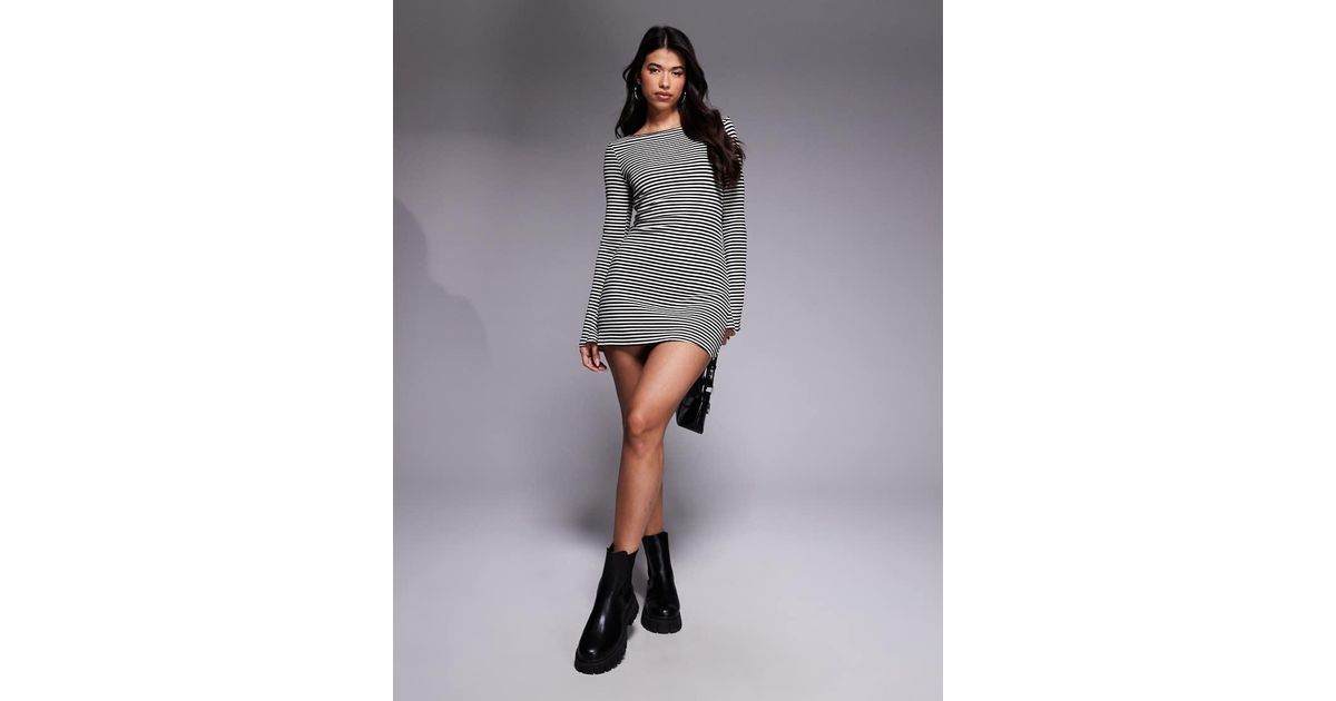 princess polly bryanna dress Bryanna Long Sleeve Mini Dress Pink / Brown