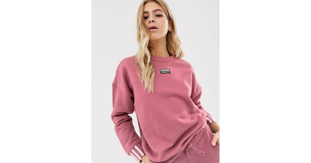 adidas originals ryv sweatshirt in pink