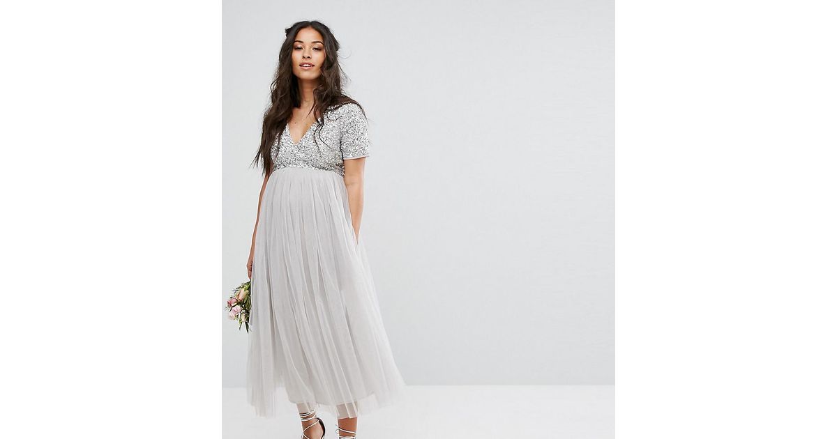 maya v neck sleeveless midi dress