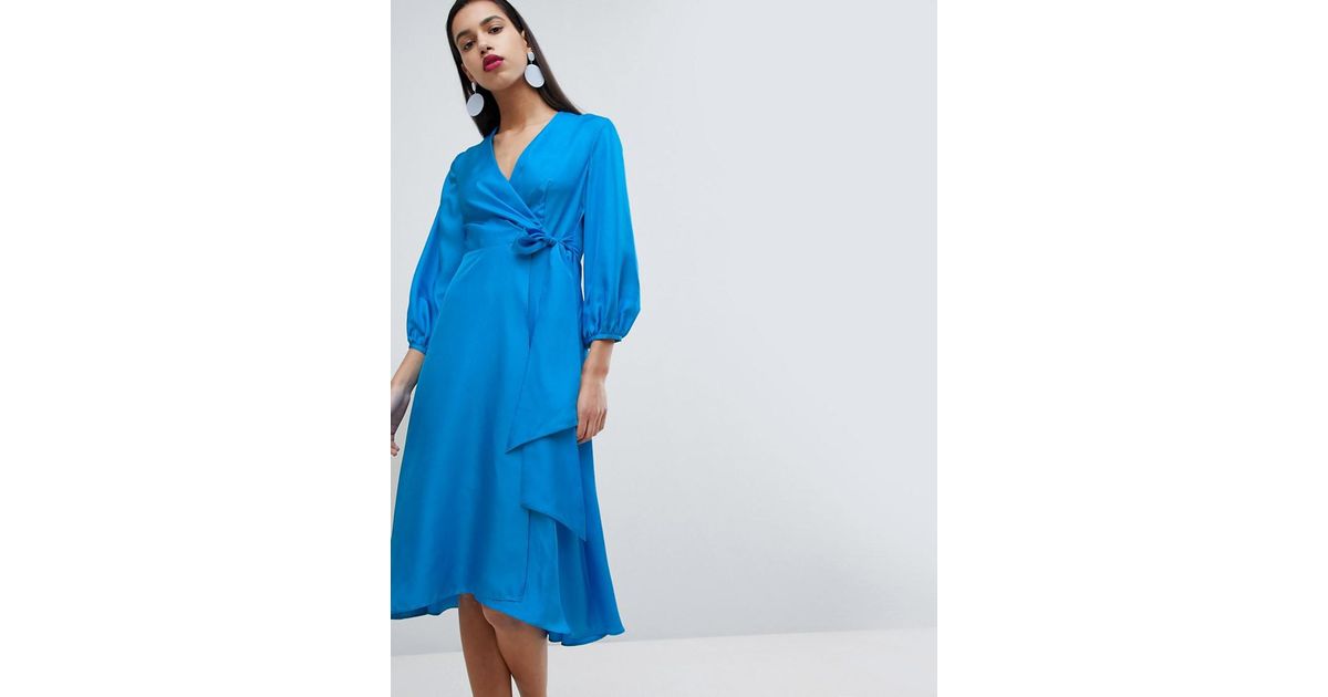 whistles green wrap dress