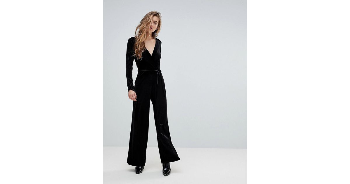 miss selfridge velvet jumpsuit