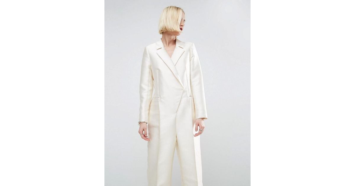 white tuxedo jumpsuit