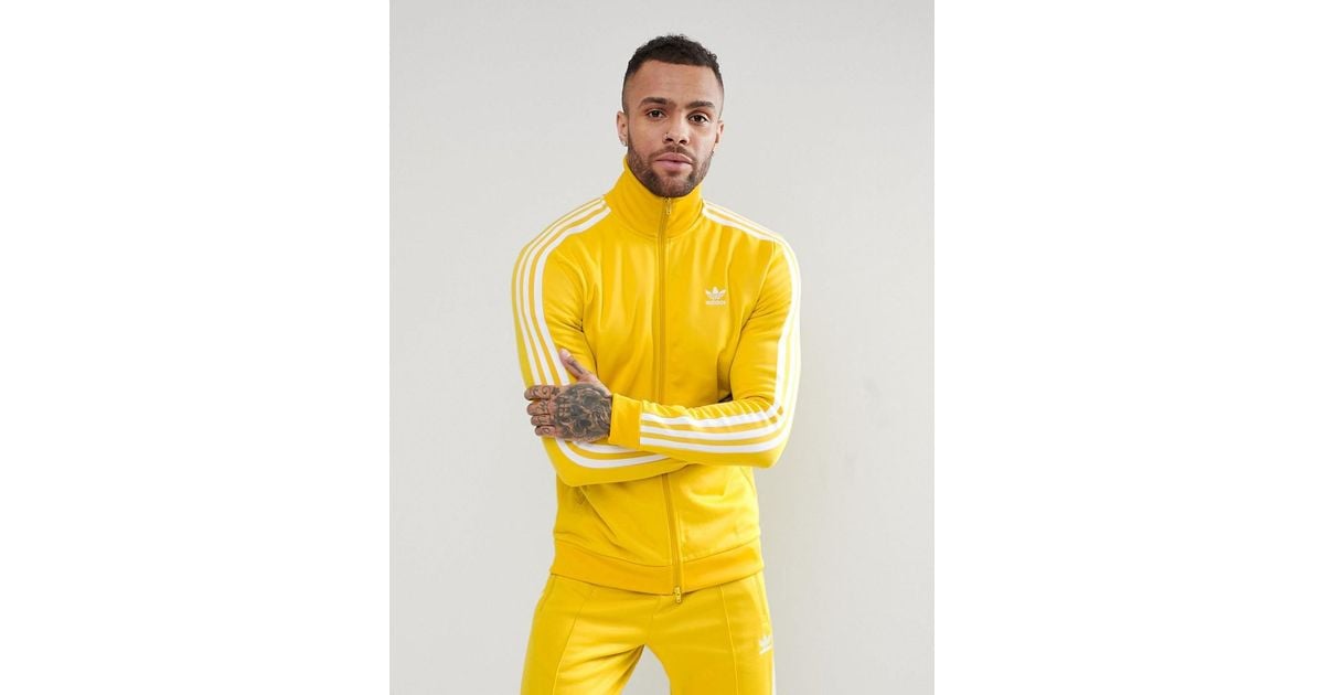 adidas yellow track suit