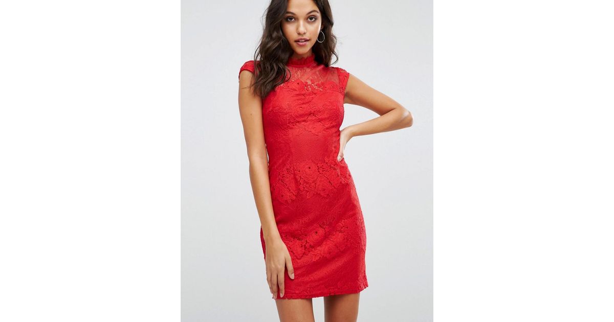 lipsy red bodycon dress