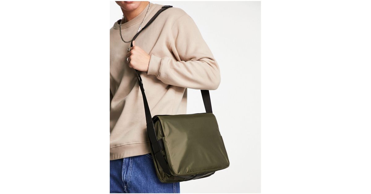 ASOS Multi Compartment Messenger Bag in Green for Men Lyst