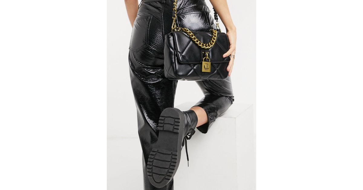 Steve Madden Terra Quilted Crossbody Bag With Chain in Black Lyst