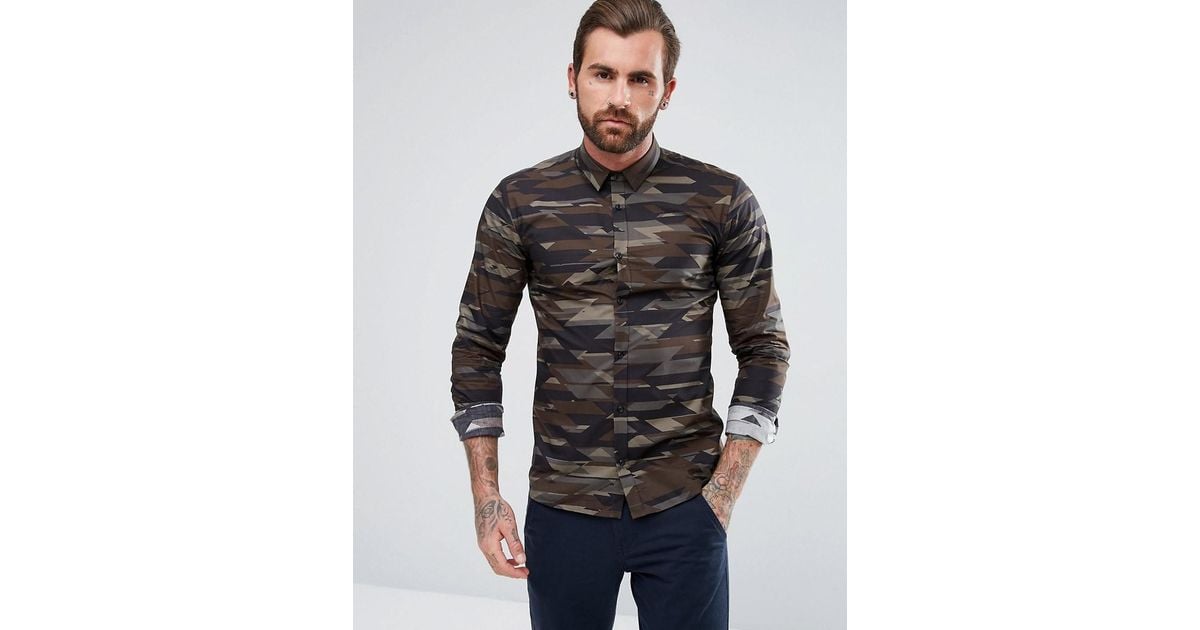hugo boss camouflage shirt | Sale OFF-62%