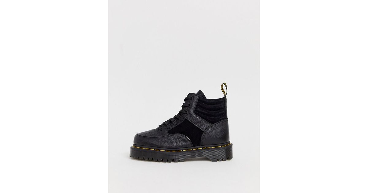 Dr. Martens Zuma Flat Chunky Leather Boots in Black | Lyst