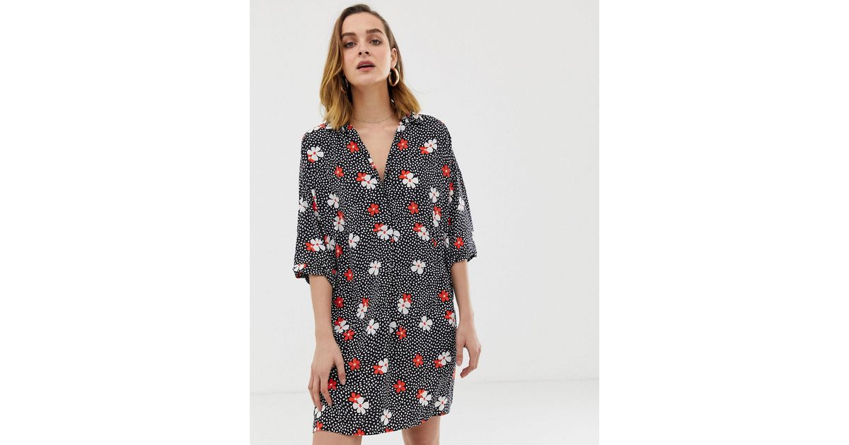 whistles black floral dress