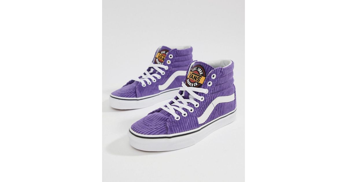 Vans Exclusive Purple Corduroy Sk8-hi Trainers | Lyst Australia
