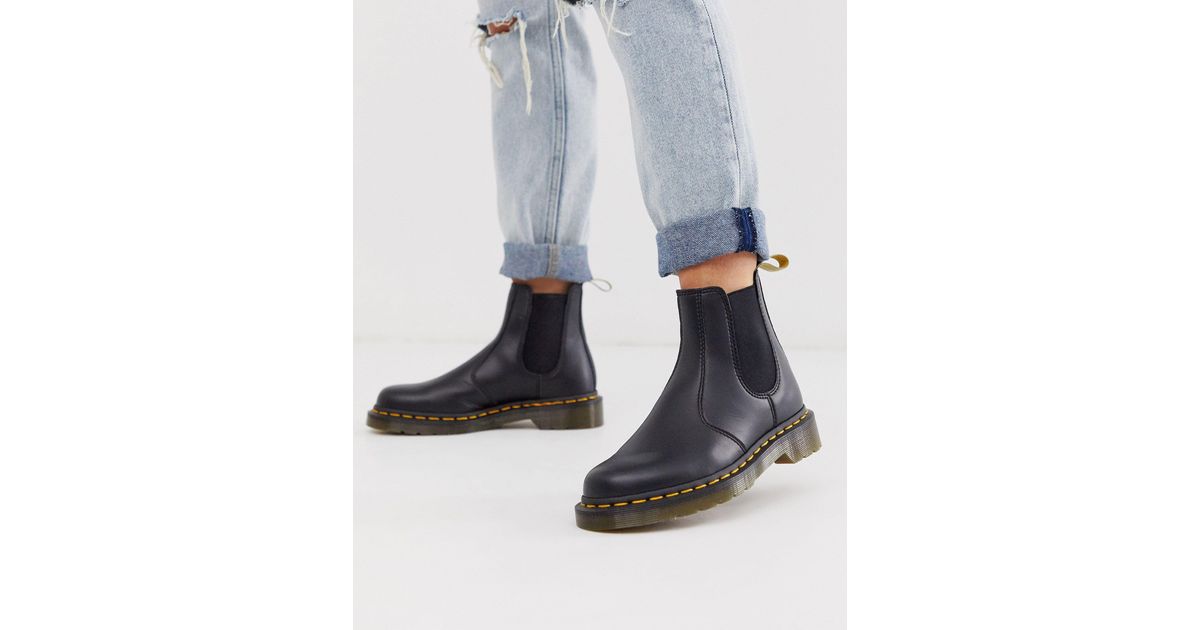 dr martens vegan 296 chunky chelsea boots in black
