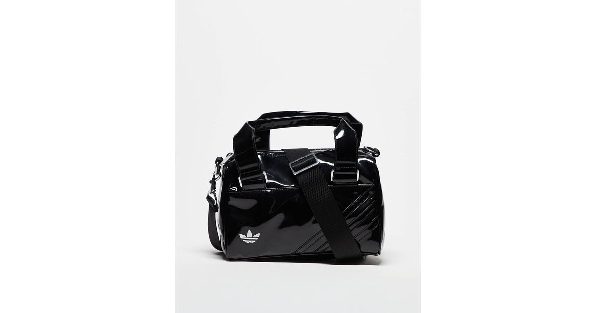 adidas Originals Patent Trefoil Crossbody Bag in Black