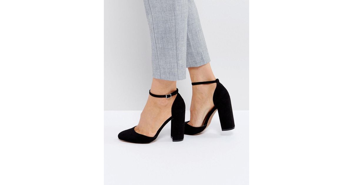priya square toe lace up heel in black faux leather