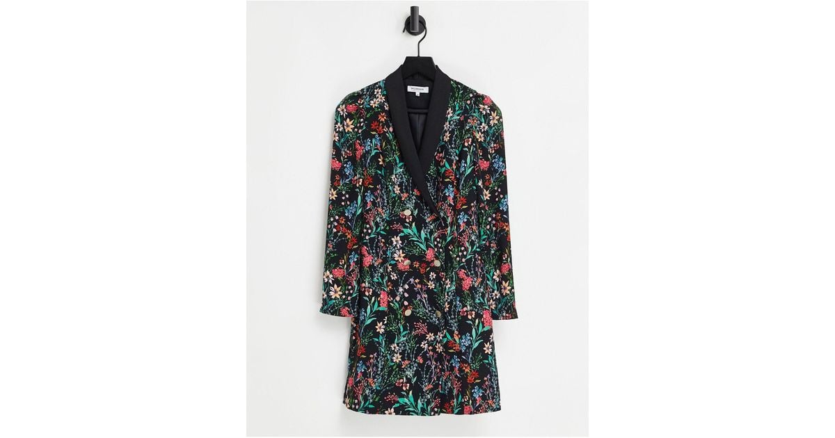 Robe style smoking à broderie florale Morgan | Lyst