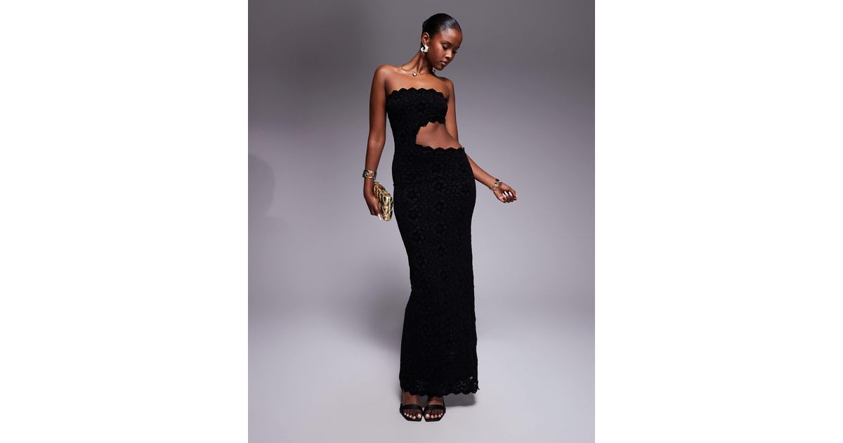 chinese dress ladies Lace Bandeau Maxi Dress  InTheStyle
