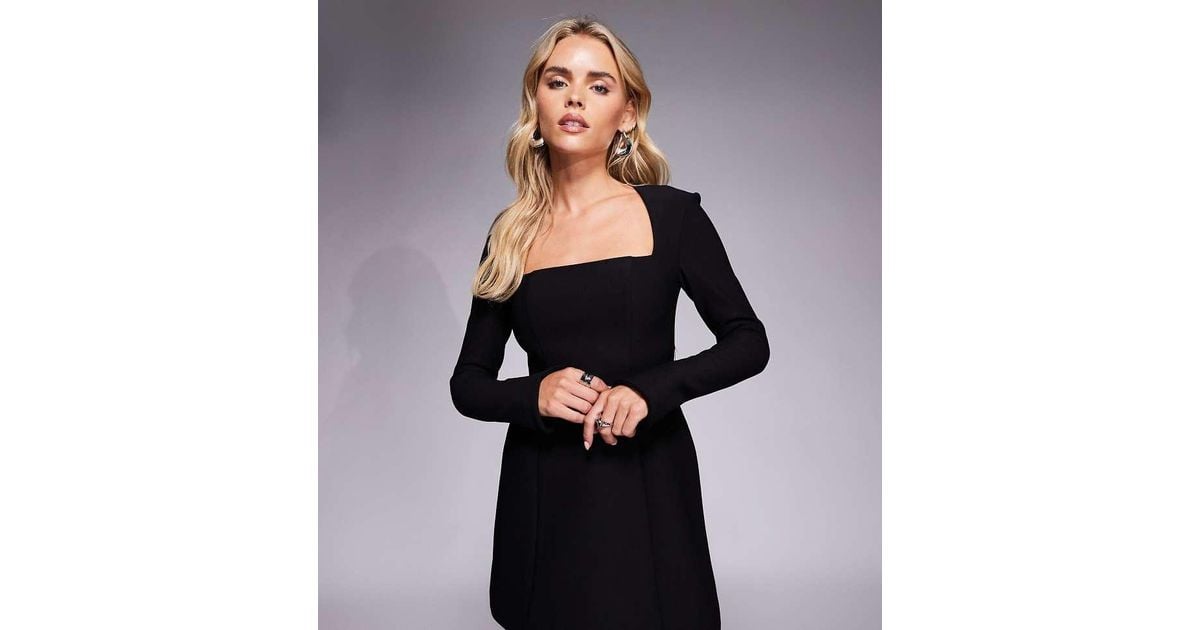 Forever New Long Sleeve Structured Mini Dress in Black | Lyst UK Forever New Long Sleeve Structured Mini Dress in Black | Lyst UK