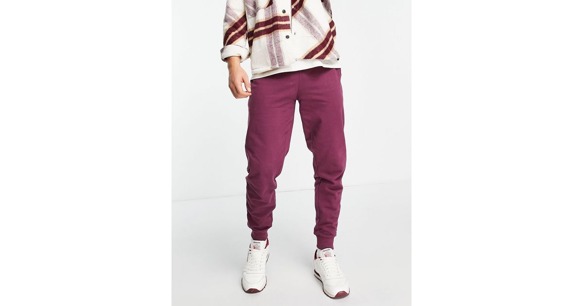 ASOS Tapered Trackies in Purple for Men - Lyst