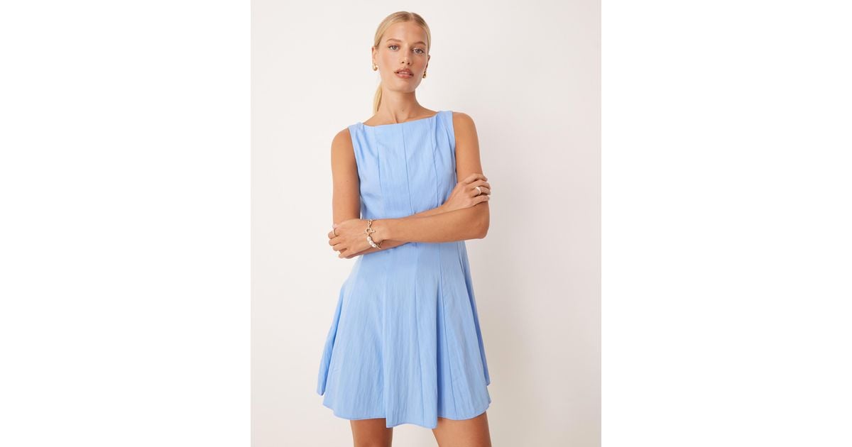 Mango Structured Fit And Flare Mini Dress in Blue | Lyst Mango Structured Fit And Flare Mini Dress in Blue | Lyst