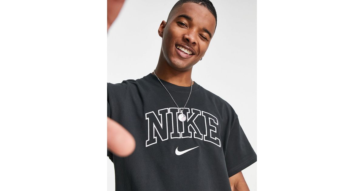 Nike Retro Logo Oversized Heavyweight T-shirt in Black for Men | Lyst  Australia